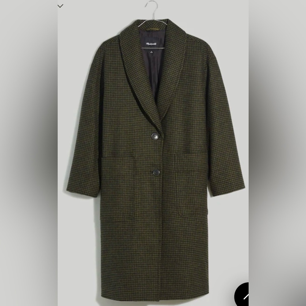 Madewell Carlton Coat in Houndstooth (Large)